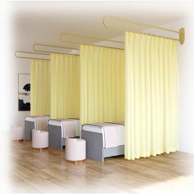 4-Piece Beauty Salon Privacy Curtain Room Divider with U-Shaped Support Rod
