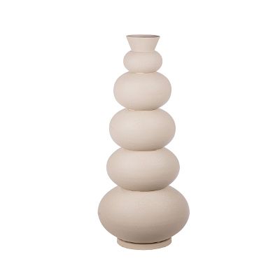 Casablanca Modern XL Iron Floor Vase, Beige-Gray, 76 cm