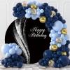 Ttincceer Happy Birthday Backdrop, 230 cm, Black and Silver, Sparkling Sequin Design view 2