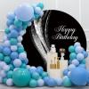 Ttincceer Happy Birthday Backdrop, 230 cm, Black and Silver, Sparkling Sequin Design view 3