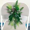 Artificial Christmas Stair Wreath, 58.4 cm, Lighted, Cordless, Gold-Tone, with Pine Wood and Bow view 2