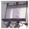 MZPOZB Tie-Up Roman Shade Curtain Panel, Sheer Voile, Gray, W60 x H155 cm view 1