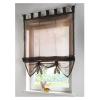 MZPOZB Tie-Up Roman Shade Curtain Panel, Sheer Voile, Gray, W60 x H155 cm view 3