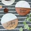 Personalized Marble and Wood Coaster, Round, 1 Pc. view 2