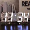 3D Digital Alarm Clock with Temperature Display, White Frame and White Digits view 3