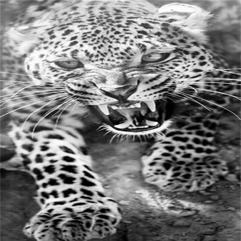 5D Tiger Diamond Painting Kit, Full Drill, 60 x 30 cm