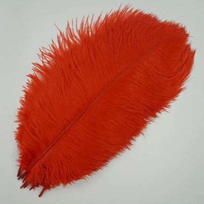 JUSHIW 10-Piece Colored Ostrich Feathers for Crafts and Decoration, Red, 50–55 cm