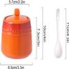 Red Ceramic Sugar Jar with Lid and Spoon view 3