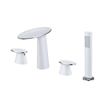 5-Piece Split Bathtub Faucet Set with Pull-Out Hand Shower