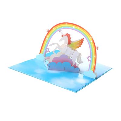 TEHAUX 3D Unicorn Greeting Card, Premium Paper, Blank for Writing