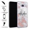 TULLUN Personalized Phone Case for Samsung Galaxy S23 Ultra–Galaxy S24, Clear Soft Gel, Rose Gold Marble view 3
