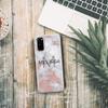 TULLUN Personalized Phone Case for Samsung Galaxy S23 Ultra–Galaxy S24, Clear Soft Gel, Rose Gold Marble view 4