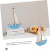 Operitacx 3-Piece Mediterranean Wooden Sailboat Model Set view 3