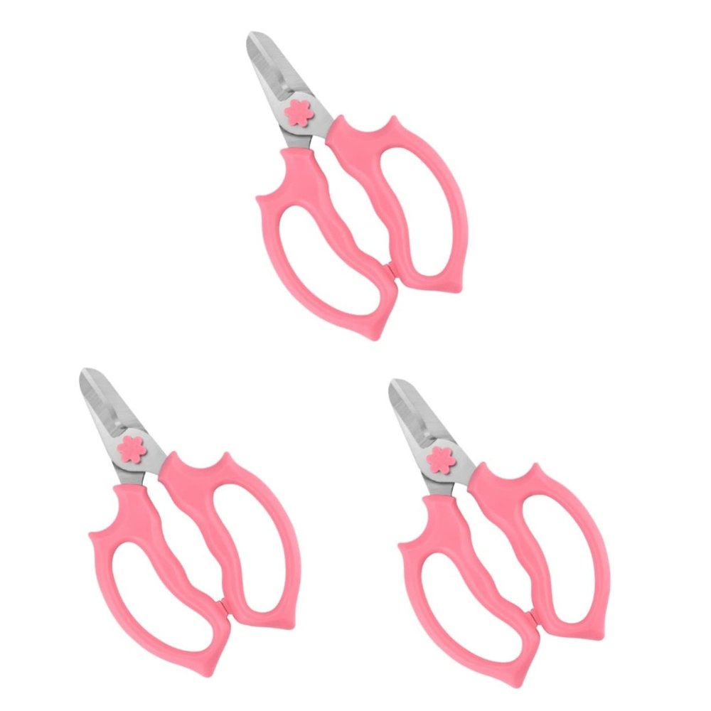 BESPORTBLE 3-Piece Stainless Steel and ABS Flower Scissors, Ergonomic Garden Pruners with Non-Slip Handles, Random Color