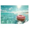 islandburner XXL Poster – Trendy Donut Pool Float on Crystal-Clear Water view 1