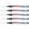 Edding Acrylic Marker Medium 5100, Anthracite, Round Tip, 2–3 mm, 5-Pack view 1