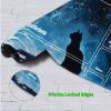 JANENFNA TCG Playmat with Card Zones, 24 x 14 in, Mousepad Compatible with MTG, Smooth Rubber Surface, Night Sky Cat view 3
