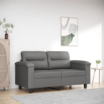 Gecheer 2-Seater Sofa Bed, Dark Gray, 120 cm, Microfiber