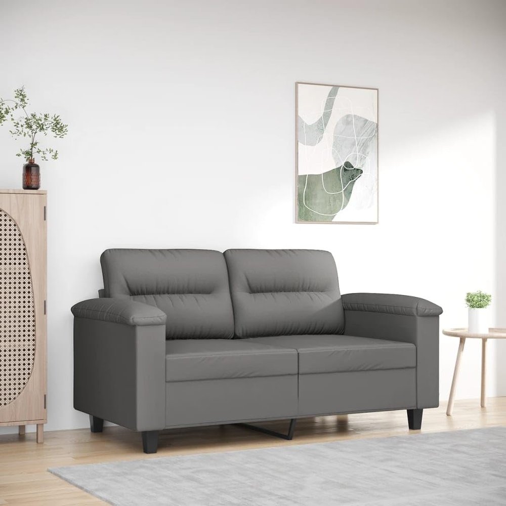 Gecheer 2-Seater Sofa Bed, Dark Gray, 120 cm, Microfiber