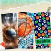 WEQEER Personalized Football/Basketball Beach Towel with Name, Microfiber, 90 x 180 cm view 2
