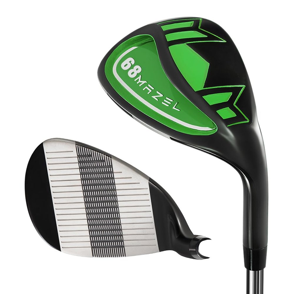 MAZEL Golf Lob Wedge, 70°, 35 in, Right-Handed, CNC-Milled Face, Sand/Pitching Wedge (Single Green, 68°, RH)