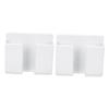 WOONEKY 2-Piece Wall Mount Holder for Remote Controls and Phones, White, ABS view 1