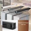 Pull-Out Closet Clothes Rod, Double-Row Slide Rail, 25 kg Capacity, Gray, 12.8 in/32.5 cm view 4
