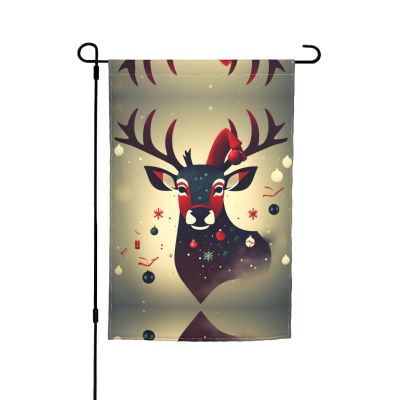 Christmas Deer Garden Flag, 30.5 x 45.7 cm, Double-Sided Outdoor House Flag