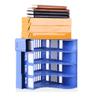 File Organizer Holder, Multilevel Plastic Mesh Desktop Rack, Blue, 3 Columns view 2