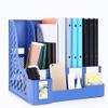 File Organizer Holder, Multilevel Plastic Mesh Desktop Rack, Blue, 3 Columns view 3