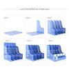 File Organizer Holder, Multilevel Plastic Mesh Desktop Rack, Blue, 3 Columns view 4