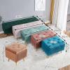 Velvet Storage Bench with Gold-Tone Metal Legs view 2