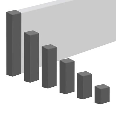 REESE Left End Cap for Baseboards, Dark Gray, 18 x 60 mm