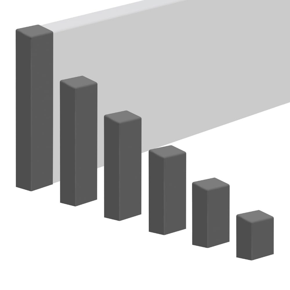 REESE Left End Cap for Baseboards, Dark Gray, 18 x 60 mm
