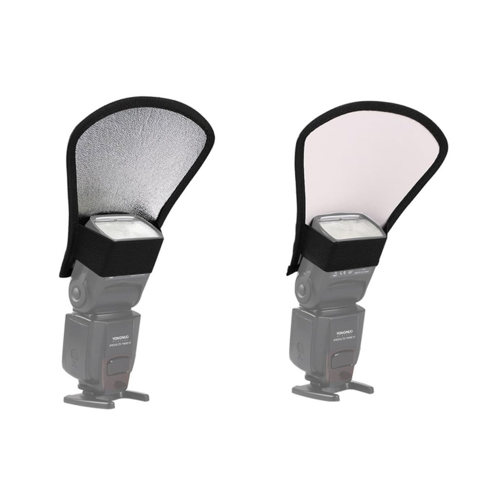 2-Piece Camera Flash Diffuser Softbox Reflector Plate for Speedlights