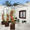 Garden Trellis, Black Metal, Easy to Assemble, for Climbing Roses and Vines, Half-Arch Garden Decor view 4