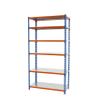 PROREGAL Heavy-Duty Shelf Giant Metal Shark | HxWxD 250 x 100 x 30 cm | Shelf Capacity 180 kg | Blue-Orange | Freestanding Storage Shelf view 1