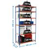 PROREGAL Heavy-Duty Shelf Giant Metal Shark | HxWxD 250 x 100 x 30 cm | Shelf Capacity 180 kg | Blue-Orange | Freestanding Storage Shelf view 2