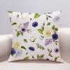 40 x 40 cm Purple Yellow Flower Linen-Feel Pillow Cover with Hidden Zipper, Cover Only view 1