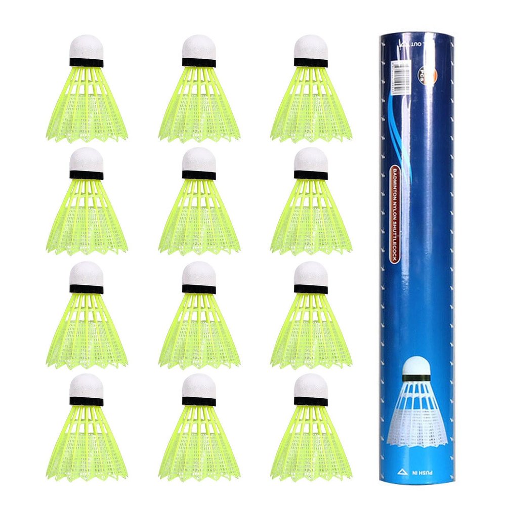 Fiber Badminton Shuttlecocks, 12-Pack
