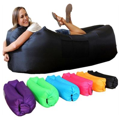 WYFDMNN Inflatable Lounger, Leak-Resistant Inflatable Couch, Portable Outdoor Air Sofa with Carry Bag for Travel, Camping, Hiking, Pool and Beach Parties, C
