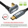 Cablecc 10 Gbps 100 W USB-C 3.1 Type-C Male-to-Male Extension Data Cable, Angled Reverse U-Shaped, 50 cm view 4