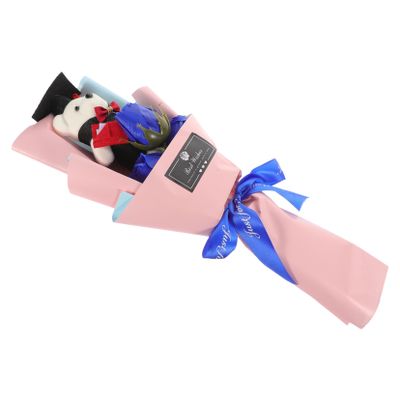 ABOOFAN Mini Fabric Bear Graduation Flower Bouquet