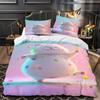 VesFy 3D Printed Cute Cat Bedding Set, Microfiber Animal Design Duvet Cover and Pillowcase, 3-Piece Set with Zipper, for Teens and Children, Single 140 x 200 cm view 3