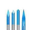 Pangyoo CNC Engraving Cutter, 6 mm Shank, 3 Edges, Nano-Blue-Coated Triangular Cutter for Wood and Jade (6 x 0.2 x 40) view 1