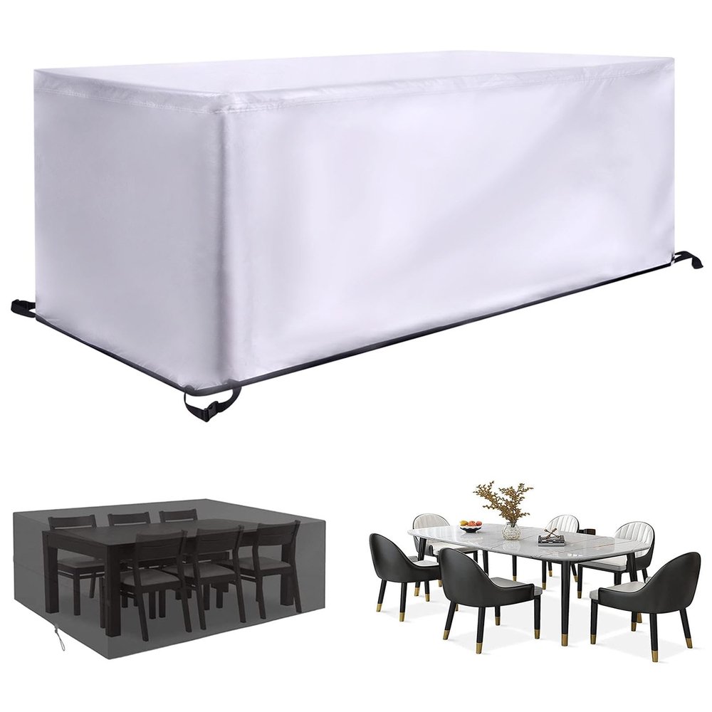 KADING Outdoor Furniture Cover, 220 x 140 x 74 cm, Silver, 420D