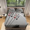 140x200 cm Playing Card Pattern 3D Fitted Sheet Set, Microfiber, 30 cm Deep Pocket, with 2 Pillowcases view 1