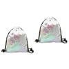 GALPADA 2-Pack Polyester Sequin Reversible Drawstring Backpacks view 1