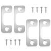 Tandefio 4-Pack Door Strike Plates, 2.5 x 5.4 cm, Stainless Steel, with 8 Screws view 1
