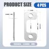 Tandefio 4-Pack Door Strike Plates, 2.5 x 5.4 cm, Stainless Steel, with 8 Screws view 2